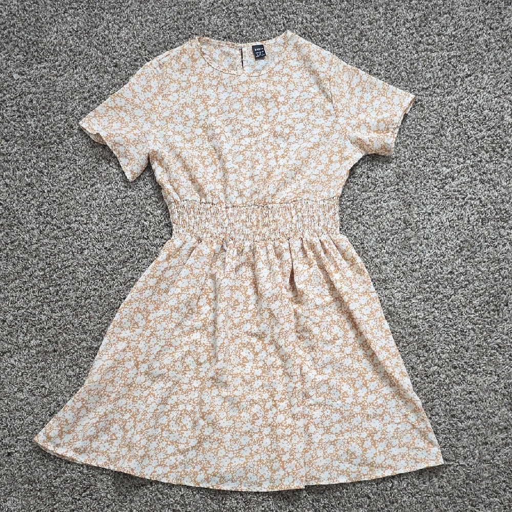 SHEIN Beige Floral Mini Dress